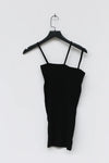 BASERANGE Ribbed Cotton Needle Tank Top Camisole TONI and TOTV Collection Made in Portugal BAS-TONI-RB-000-HEI Black